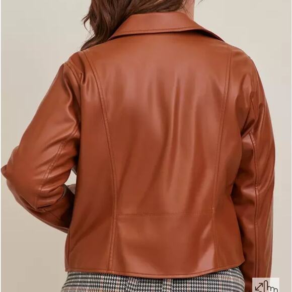 Torrid Faux Leather Asymmetrical Moto Jacket Womens 1X NEW Biker - Picture 3 of 13